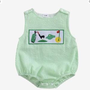 New Green Baby Romper with Golf Embroidery 12 months